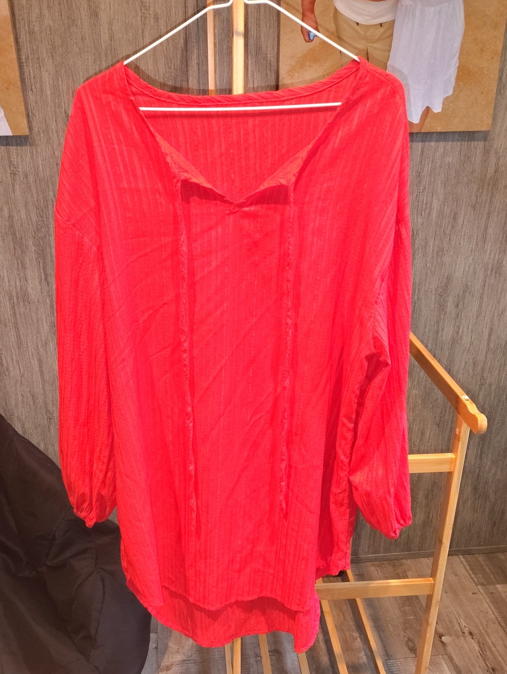 Source Unknown Red Lightweight Tunic Top